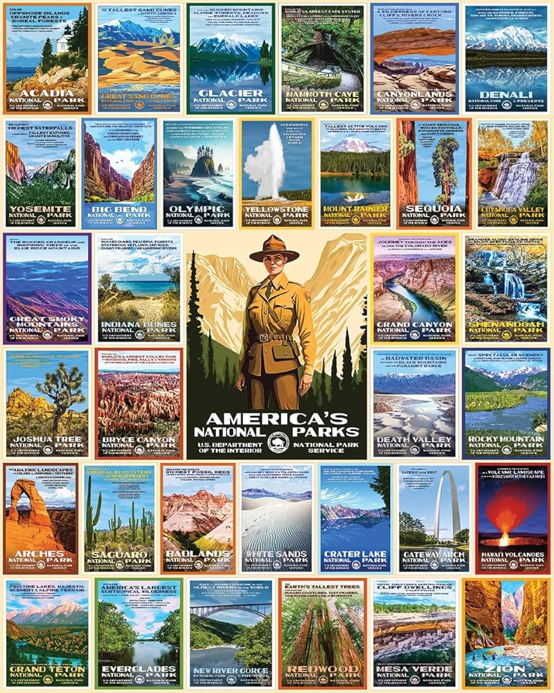 Amazon.com: White Mountain Puzzles - National Park Posters - 1000